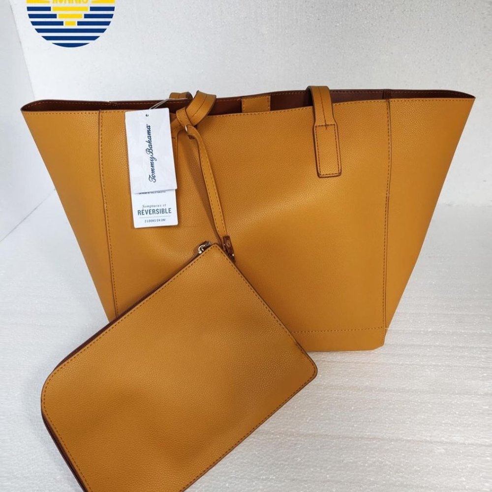 Reversible Tote Bag with Attached Pouch, XL